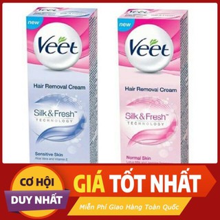 Kem tảy lông Veet | Hair Removal Cream Silk & Fresh | dành cho da nhạy cảm
