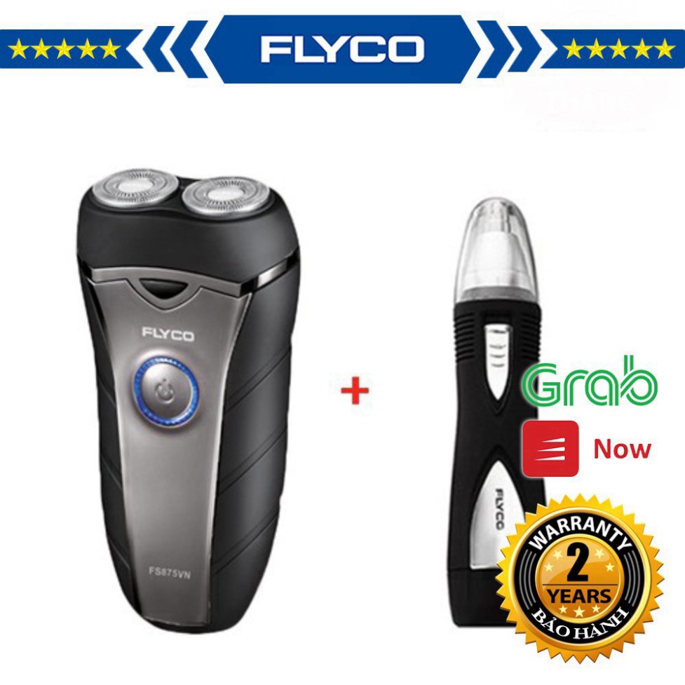 [Combo] Máy Cạo Râu Flyco 2 Lưỡi Kép FS875VN & Máy Tỉa Lông Mũi FS7805VN Hàng Chính Hãng  AK FM