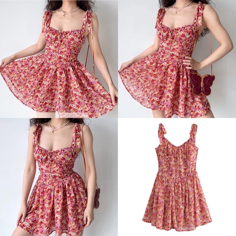 Order 15 ngày- Đầm hoa đỏ #1201