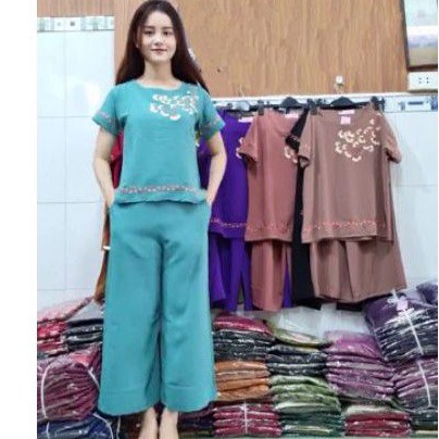 [ GIẢM GIÁ HÔM NAY ] Bộ trung niên 9 tấc thêu hoa cao cấp