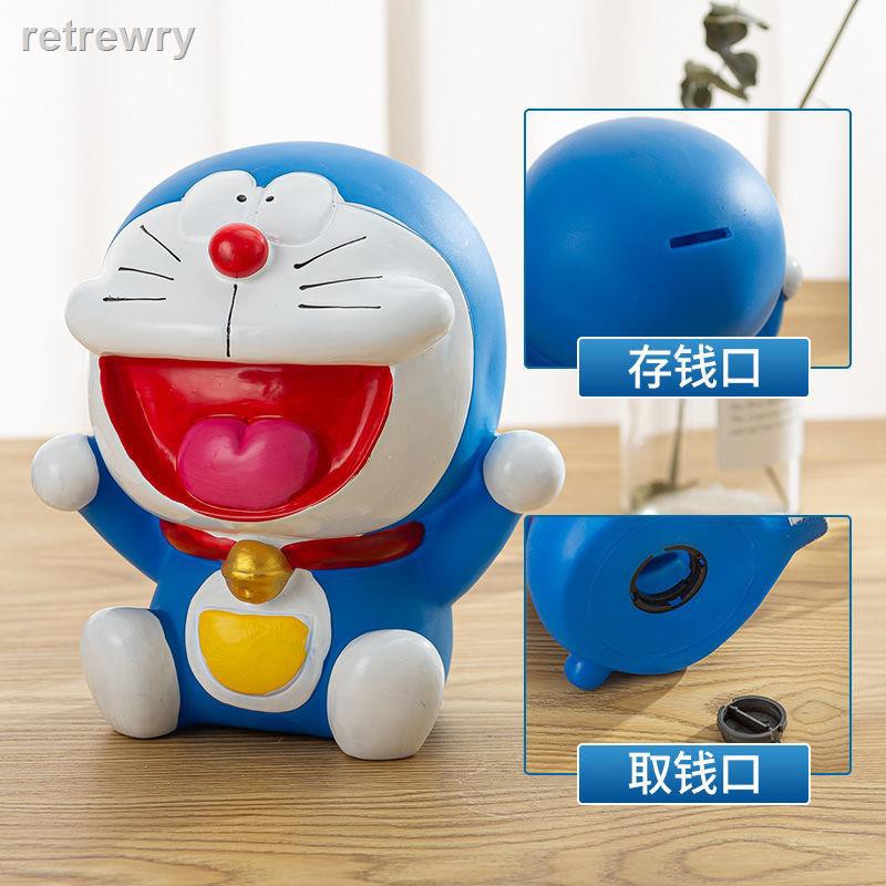 Ống Heo Tiết Kiệm Chống Rơi Hình Mèo Máy Doraemon Sáng Tạo Cho Bé Trai