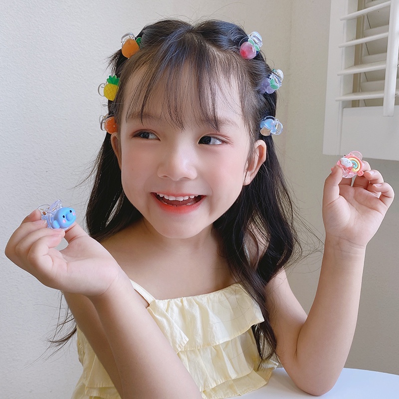 Kẹp Tóc Nhỏ Màu Cầu Vồng Dễ Thương Không Làm Đau Cho Bé Gái YR
