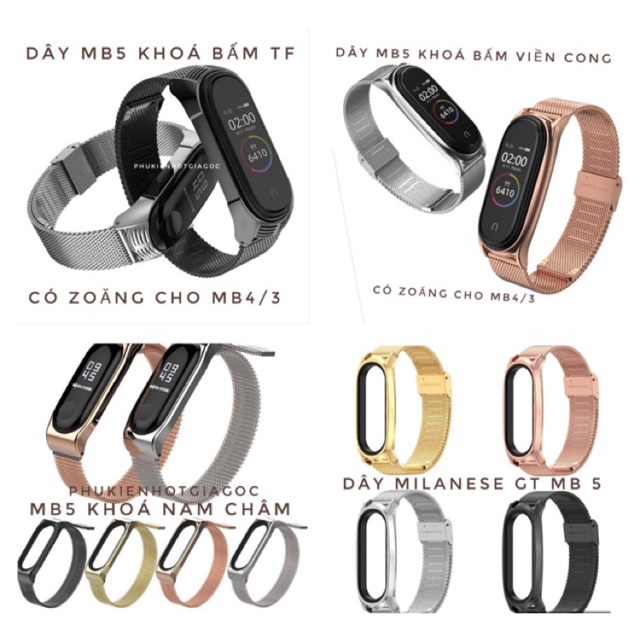 Dây đeo kim loại mắt lưới PLUS Mi band 6 , miband 5 chính hãng Mijobs - dây đeo thay thế mi band 6, miband 5 kim loại