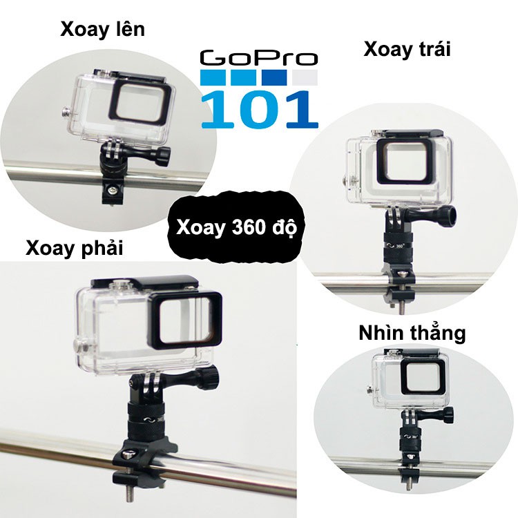 Kẹp ghi đông kim loại xoay 360 độ dùng cho Gopro, Sjcam, Xiaomi - inoxnamkim - Gopro101