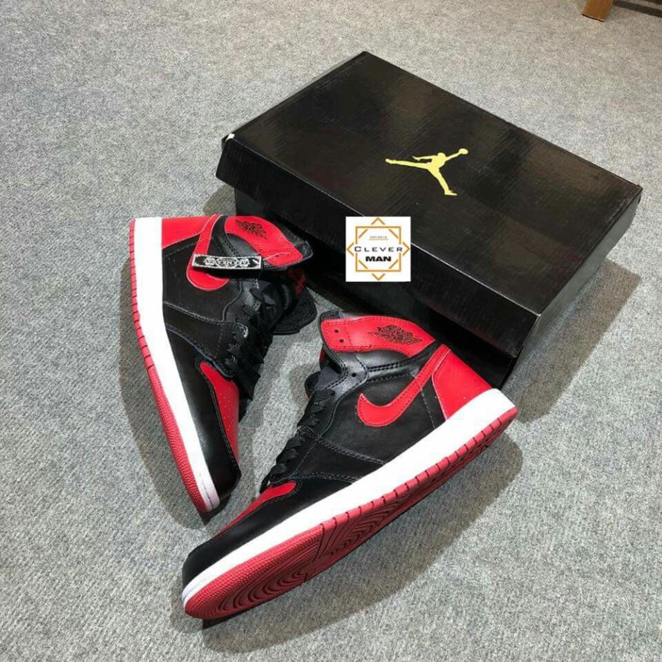 (FREESHIP) Giày thể thao AIR JORDAN 1 Retro High BRED Đỏ đen cao cổ