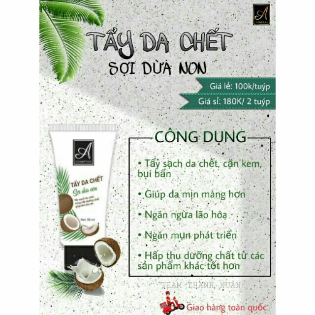 Tẩy da chết sợi dừa non