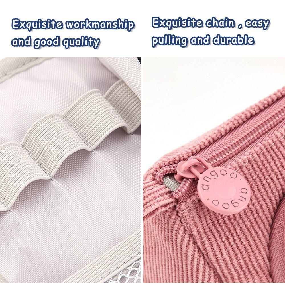 ZAIJIE24 Túi Đựng Bút Bằng Vải Nhung Hai Lớp Họa Tiết Dễ Thương