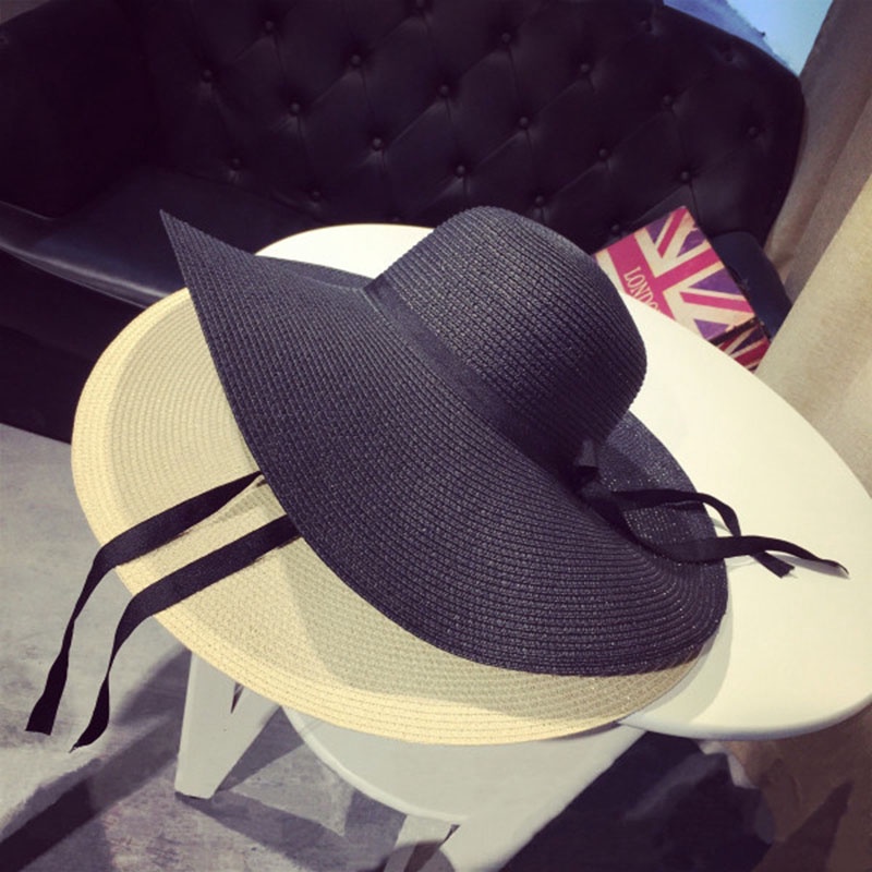 Dép Cói Rộng Vành Đi Biển Chống Nắng Thời Trang Mùa Hè Cho Nữ (Màu Đen)