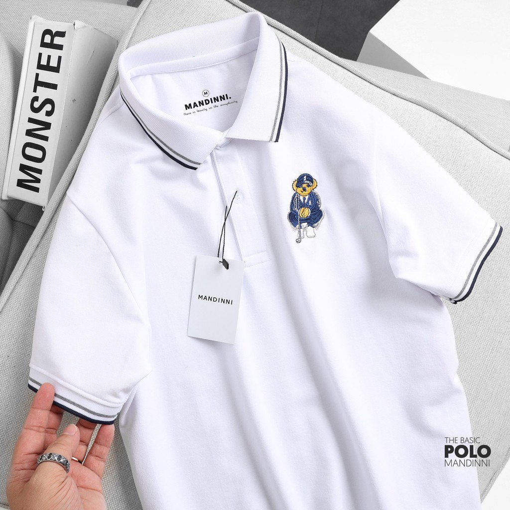 Polo Bear phối viền cổ thêu logo gấu Mandinni | BigBuy360 - bigbuy360.vn
