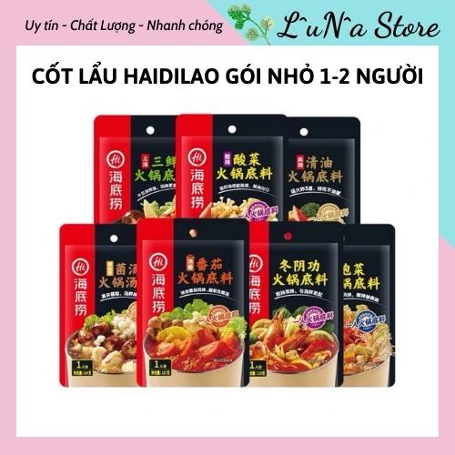 Cốt Gia Vị Lẩu Haidilao gói nhỏ 2 người đủ vị lẩu thái tomyum Chua Cay, Cà Chua - Luna Store