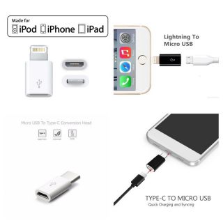 Đầu chuyển đổi từ cổng Micro USB sang cổng Lightning & Type C