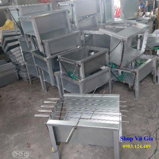 Máy nướng thịt tự quay mini kèm 5 xiên nướng thẳng và 1 xiên nướng 3