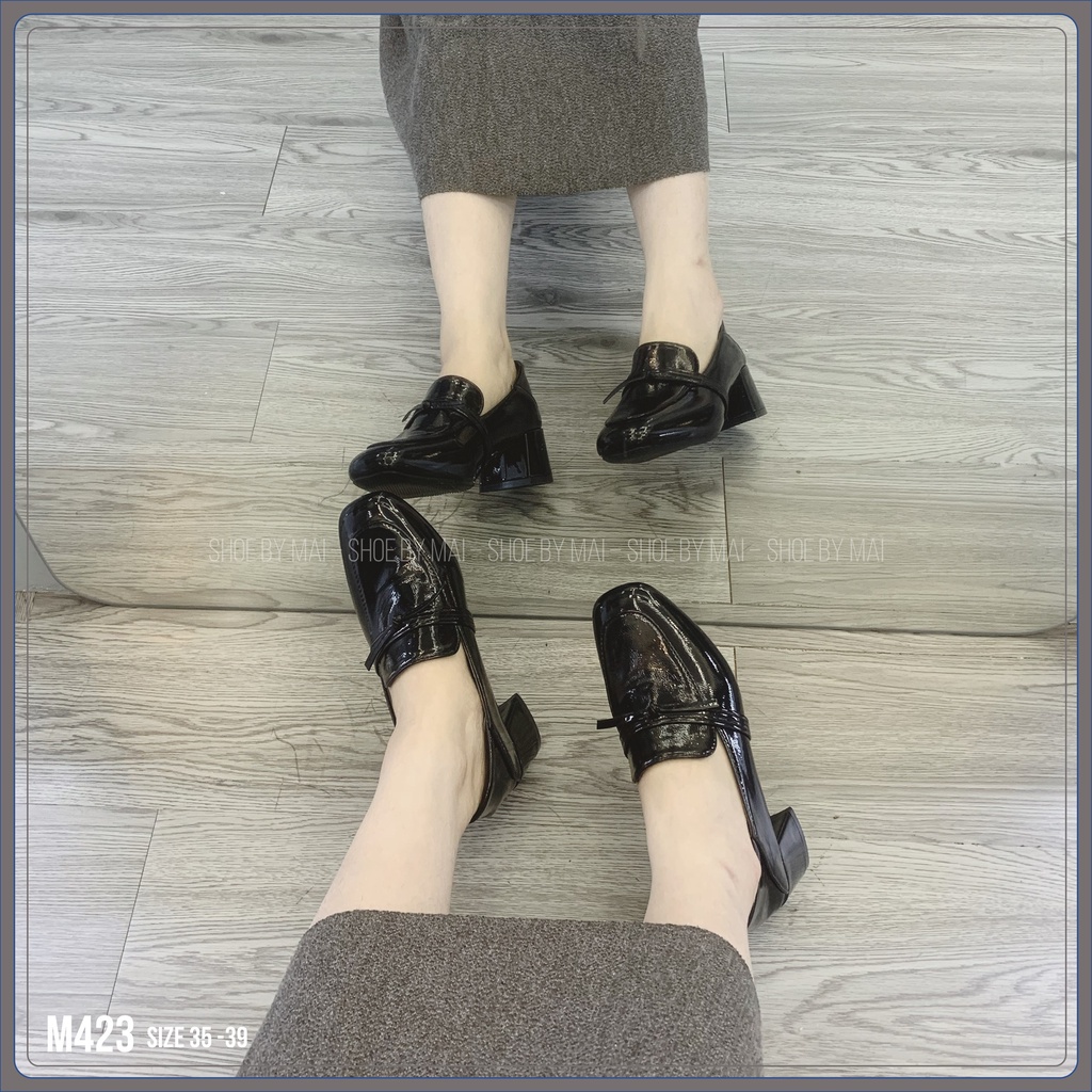 Giày nữ da bóng moca   M423 SHOEBYMAI