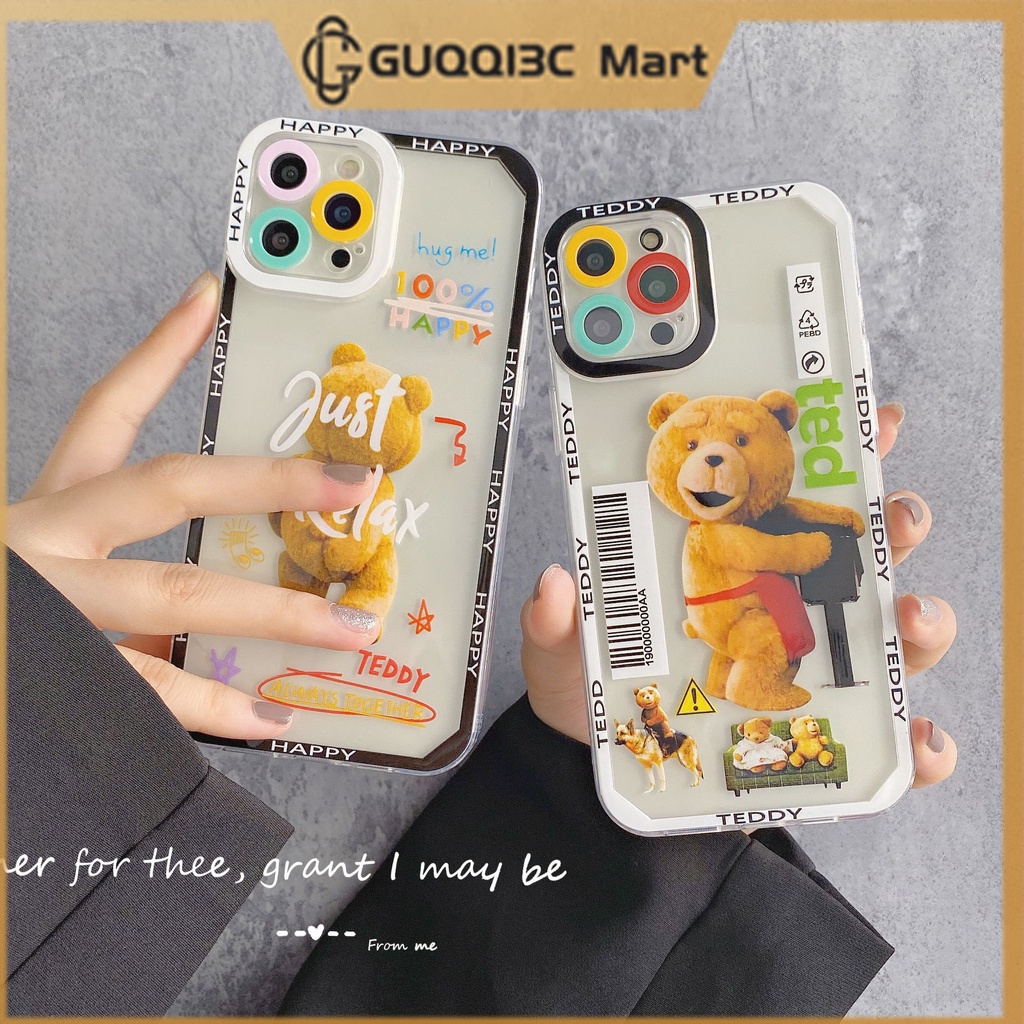Ốp lưng iphone trend bear Trong suốt cho iphone 13 12 11 pro max 6 6s 7 plus 8 se x xs xr xsmax -G3M