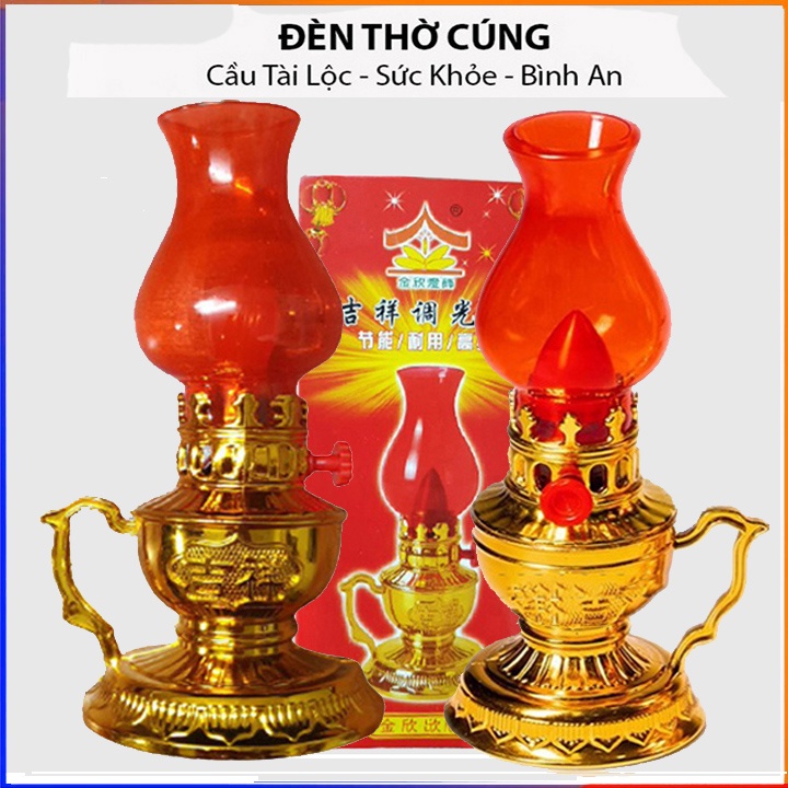 Đèn ban thờ cúng thiết kế cổ kính hài hoà cân đối tăng phần trang nghiêm