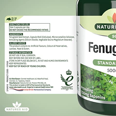 Viên uống lợi sữa cỏ cà ri Natures Aid Fenugreek, viên uống tăng cường dưỡng chất trong sữa cho mẹ - Monnie Kids
