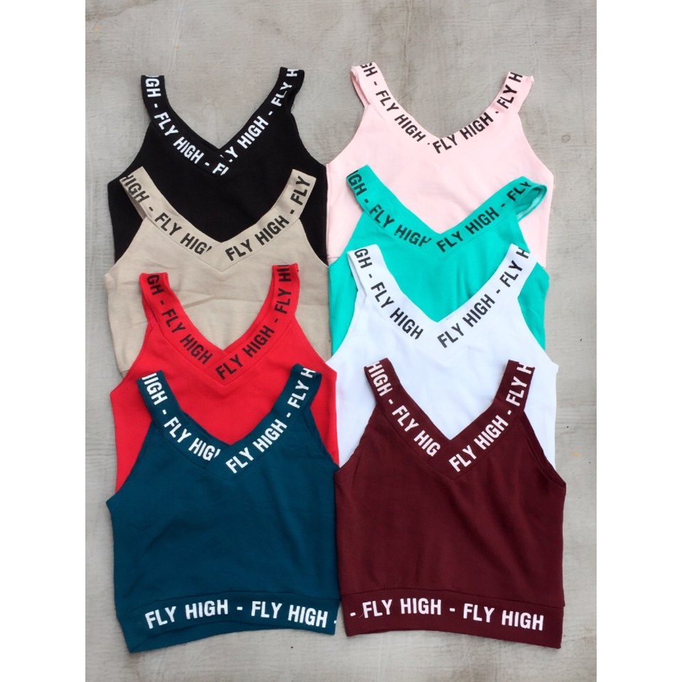 Áo croptop Gymme sát nách viền Fly high