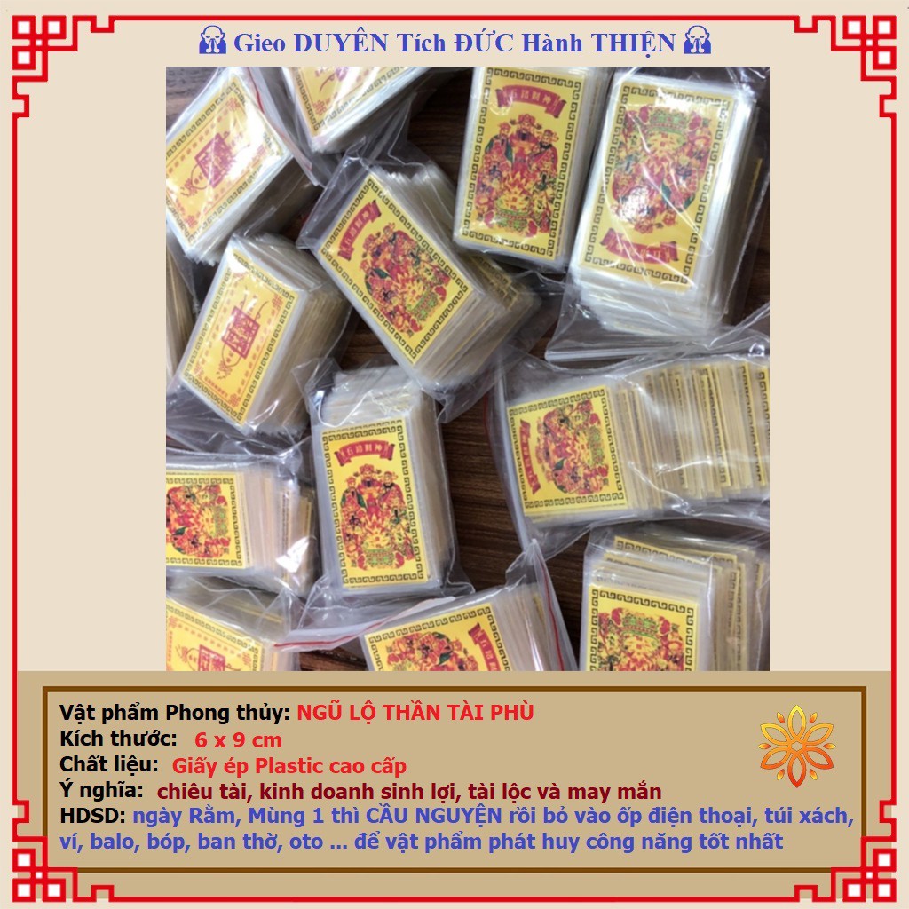 Ngũ Lộ Thần Tài bản ép plastic siêu bền, mỏng - để ốp điện thoại, ví tiền - Khai cung Tài, Mở cung Lộc | BigBuy360 - bigbuy360.vn