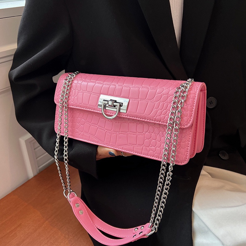 Túi Đeo Chéo Dáng Vuông Nhỏ Vân Da Cá Sấu Thời Trang Cao Cấp Cho Nữ