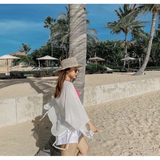 Áo Kimono Vạt Nơ (Trắng/Đen)