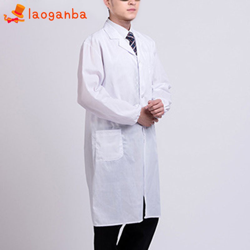 White Lab Coat Doctor Hospital Scientist School Fancy Dress Costume for Students Adults