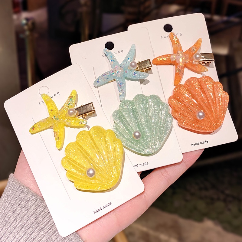 Kẹp Tóc Mỏ Vịt Hình Vỏ Sò / Sao Biển Thời Trang 2022