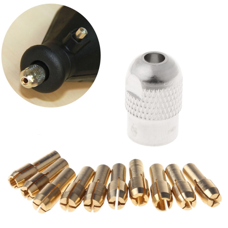 Set 10 Đầu Kẹp Mũi Khoan 0.5-3.2mm 4.3mm