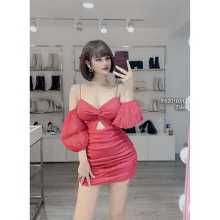 Đầm tay phồng cup ngực form ôm!