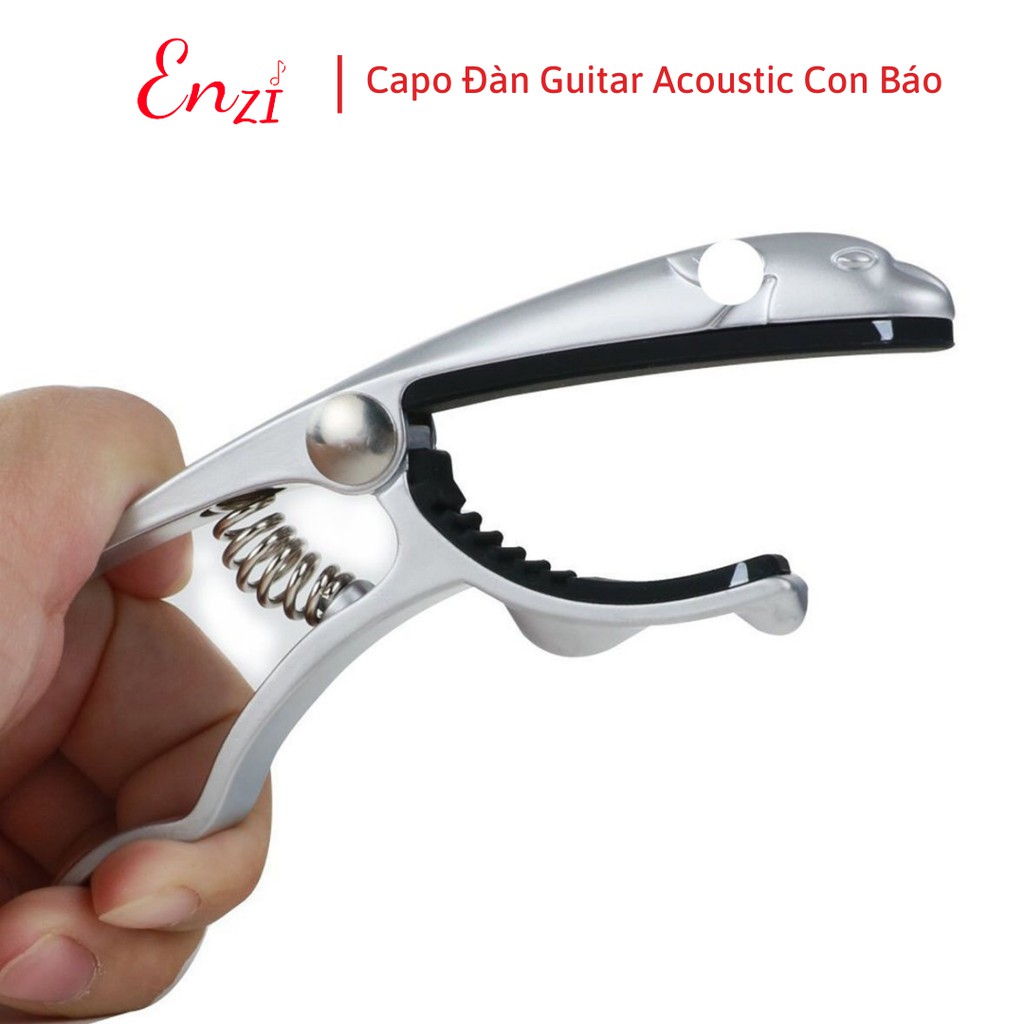 Capo guitar acoustic Con Báo màu bạc cao cấp dành cho đàn guitar dây sắt Enzi