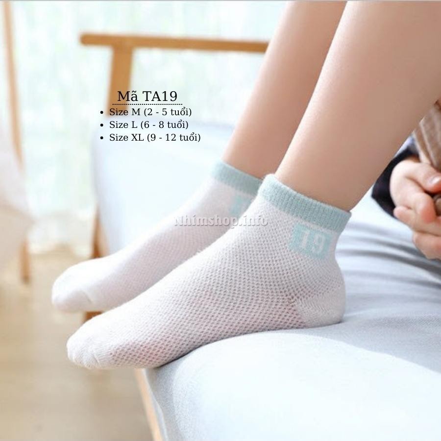 Tất lưới mùa hè cho bé trai bé gái cổ cao mắt cá thời trang năng động cá tính phù hợp trẻ em học sinh 2 - 12 tuổi TA19
