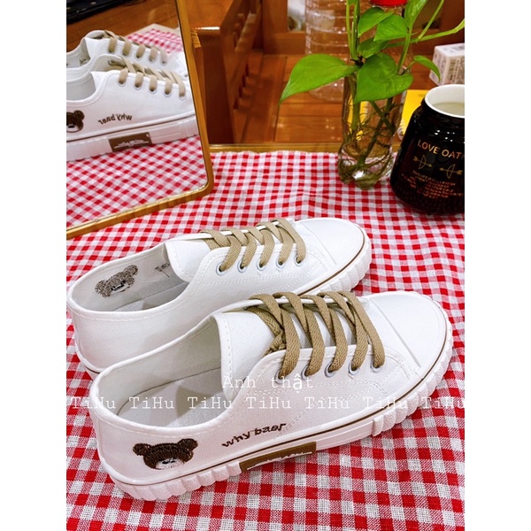 Giày thể thao, giày sneaker hoạ tiết gấu brown dễ thương thời trang phong cách