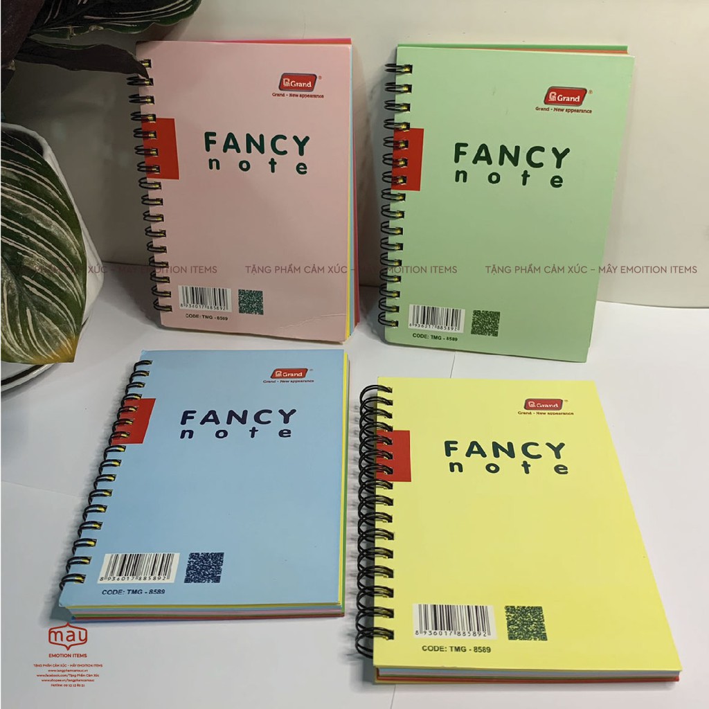 Sổ tay lò xo fancy ruột 5 màu lò xo A6 100 trang