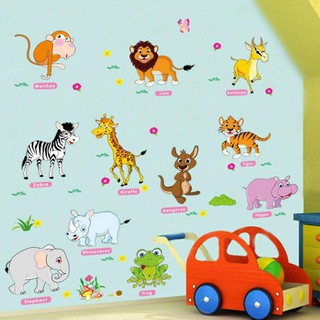 Decal dán tường Thú Tiếng Anh