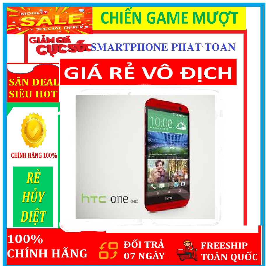 [SIÊU RẺ ]điện thoại  HTC One M8 . Ram 2Gb/32gb . Fullbox Đủ Màu - Chiến Game Nặng mượt