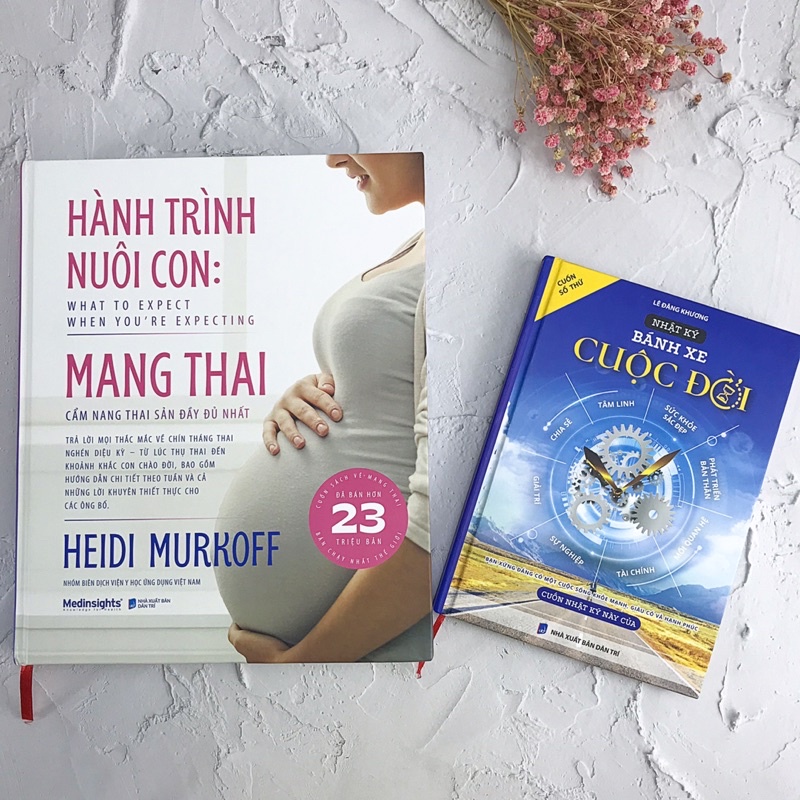 Sách Combo Hành Trình Nuôi Con: Mang Thai + Sổ Nhật Ký Bánh Xe Cuộc Đời