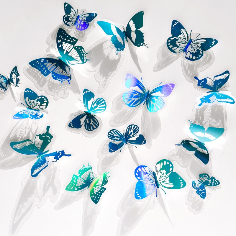Set 30 Sticker Mạ Vàng Hình Bướm Chống Thấm Nước Dùng Trang Trí Sổ Tay DIY