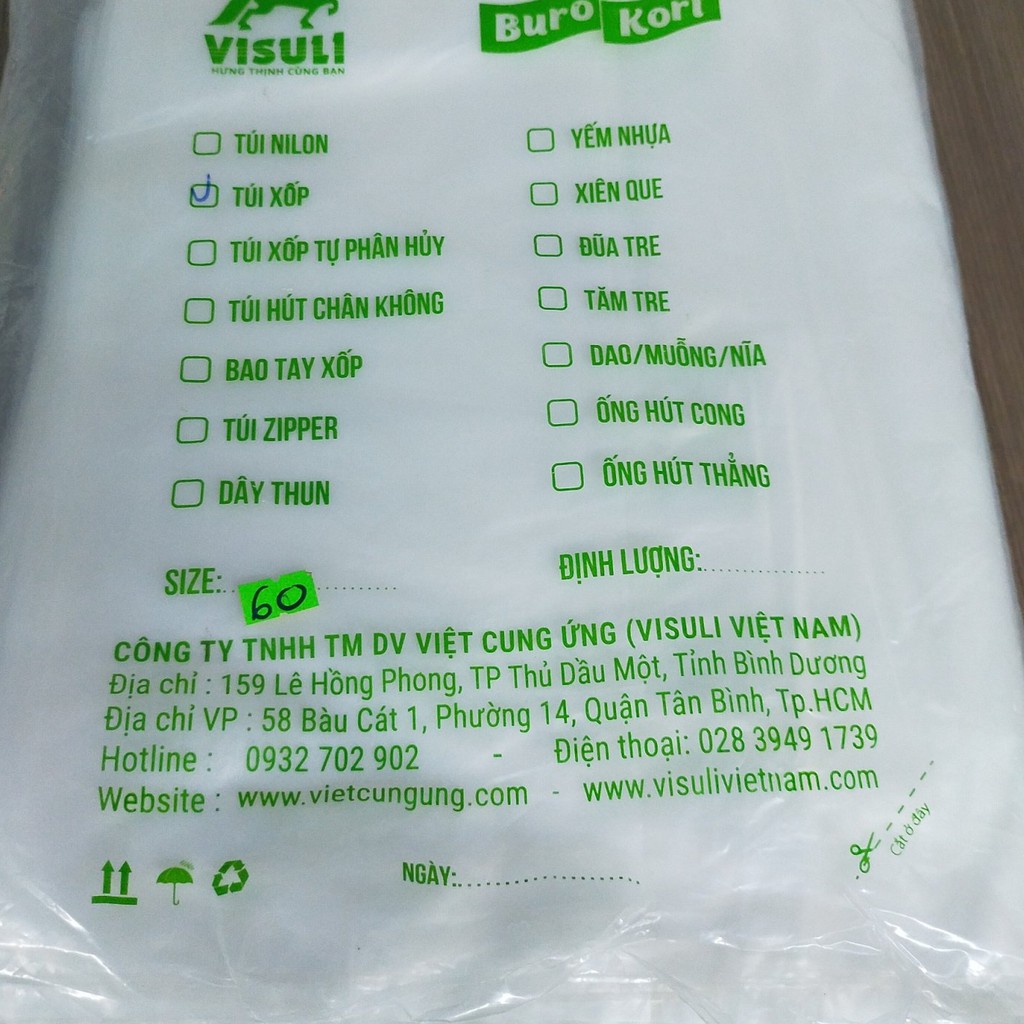 2KG TÚI XỐP TRẮNG 2 QUAI