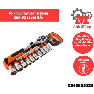 Bộ khẩu tay vặn ốc tự động đa năng KAPUSI 12 chi tiết