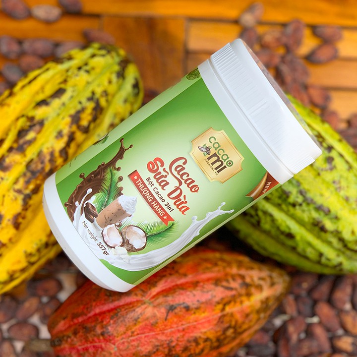 Bột ca cao sữa dừa CacaoMi - Chuyên pha chế trà sữa, milo dầm, thức uống sô cô la cacao thơm ngon tiện lợi hộp 357g