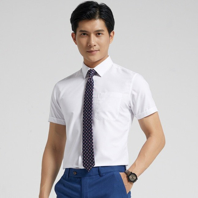 [Mã FAMALLT5 giảm 15% đơn 150K] Áo sơ mi cộc tay nam Biluxury1SMCC05068T00 (caro xanh sáng) và 4SMCB008TRK (trắng) | BigBuy360 - bigbuy360.vn