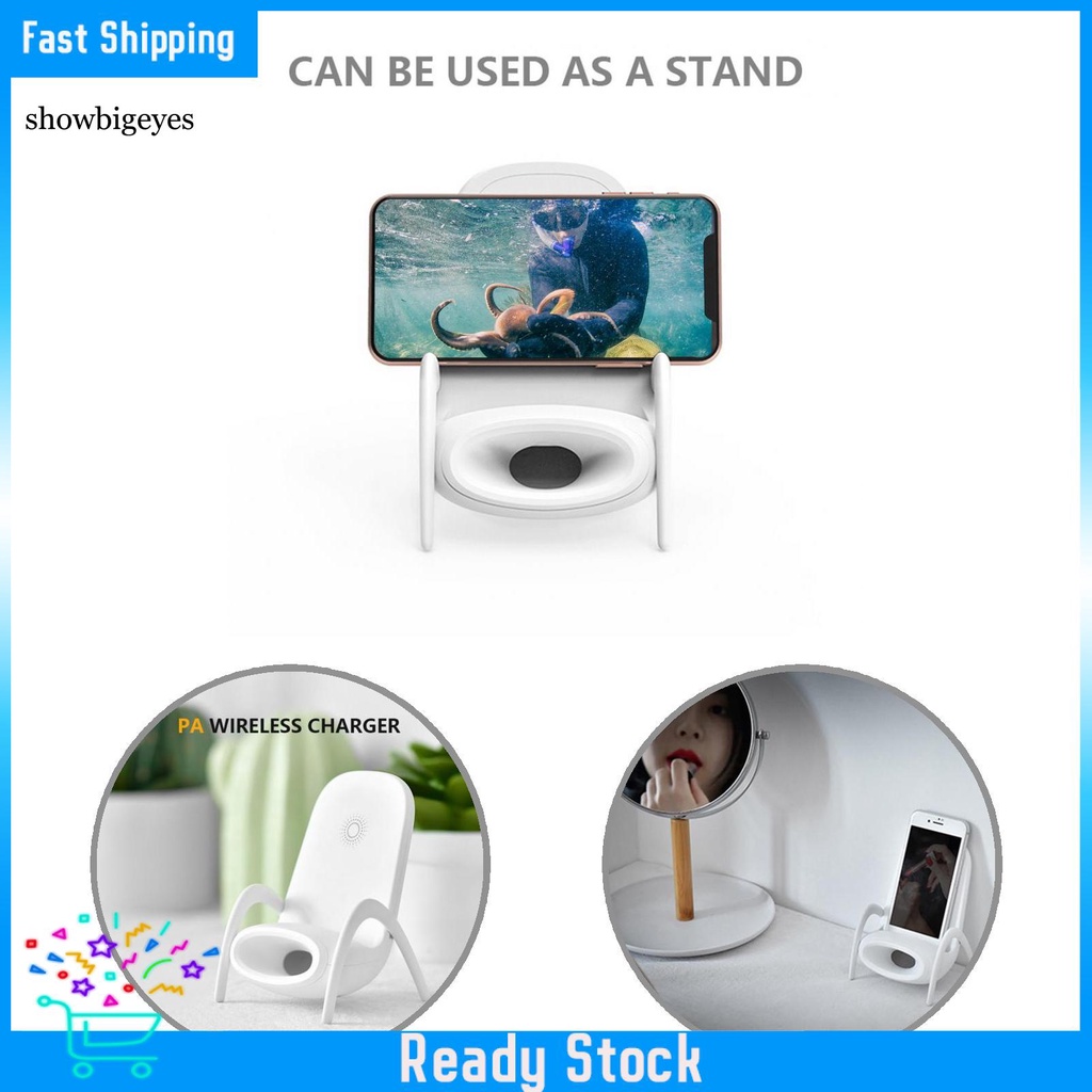Đế sạc điện thoại không dây hình ghế chống bụi bằng ABS