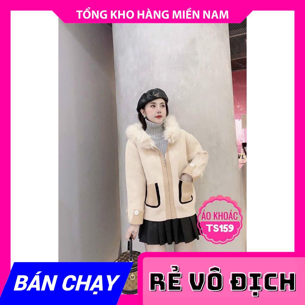 ÁO KHOÁC DẠ CỔ PHỐI LÔNG SIÊU SANG CHẢNH TS159 ⚡ẢNH THẬT⚡ ÁO KHOÁC LÔNG