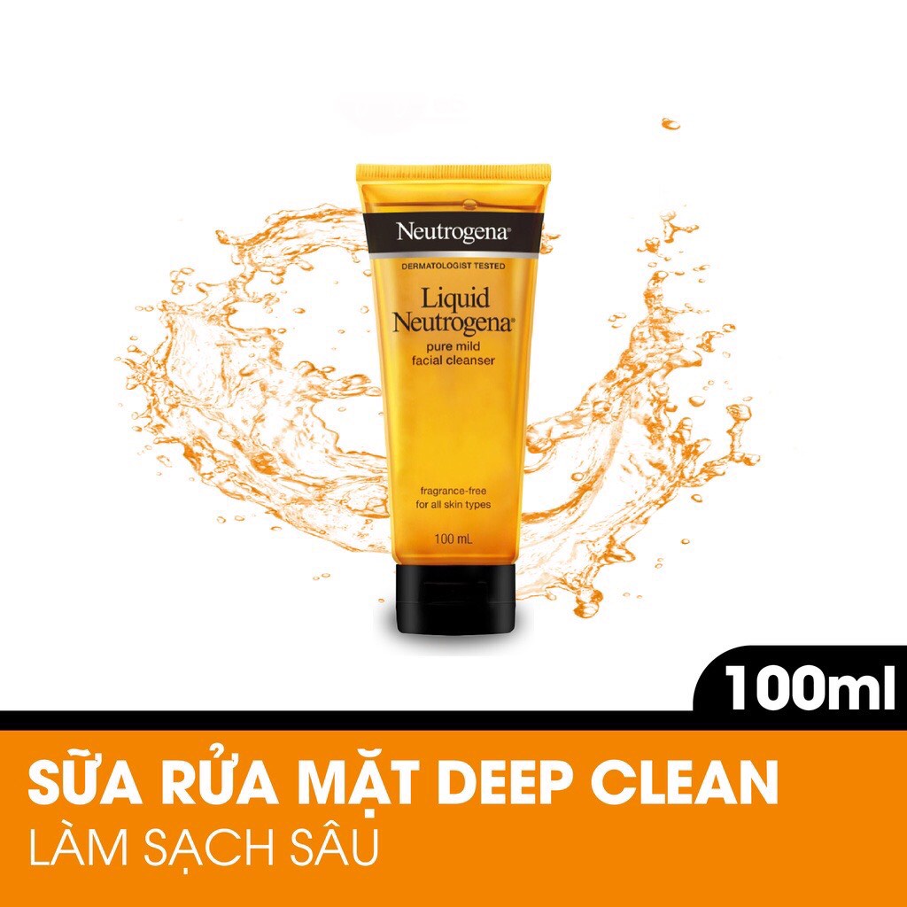 Neutrogena Nước Rửa Mặt Neutrogena Dịu Nhẹ Dành Cho Mọi Loại Da Liquid Pure Mild Facial Cleaner 100ml
