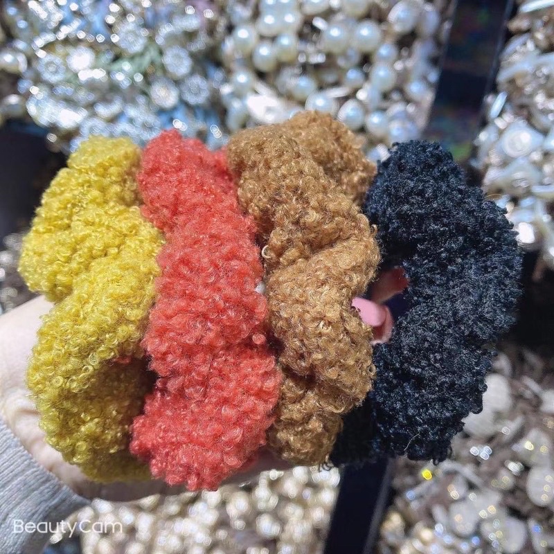 Buộc tóc scrunchies vải thu đông xinh xắn BRABOX