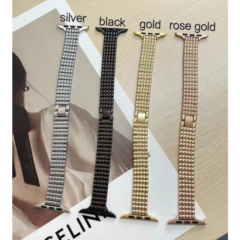 Dây Đeo Bằng Thép Không Gỉ 44mm 40mm 45mm 41mm 42mm 38mm Cho iWatch Series 3 4 5 6 se 7