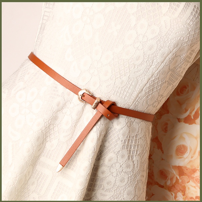 Thắt Lưng Mỏng Nhiều Màu Sắc Khóa Chạm Khắc Thời Trang Đa Năng Dành Cho Bạn Nữ Mặc Đầm