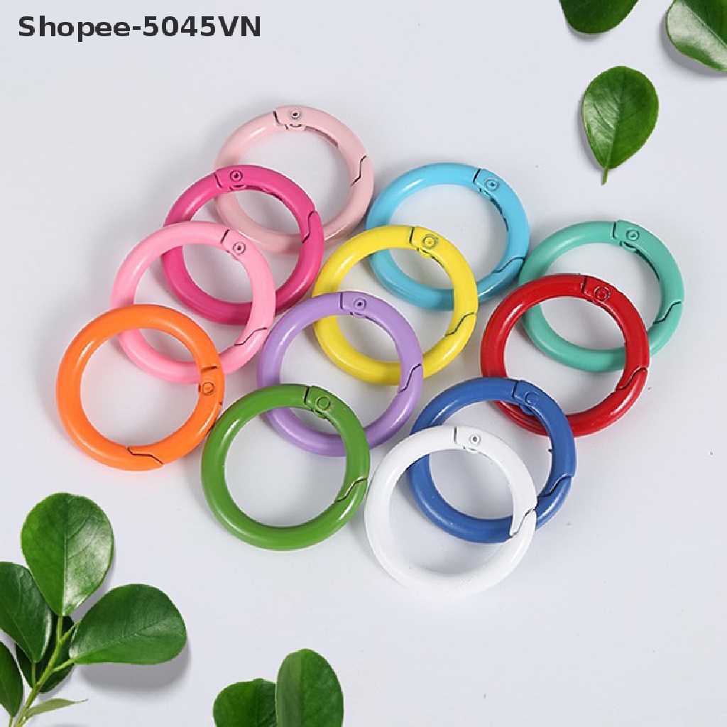 [rain] Set 10 Móc Khóa Carabiner Tròn Bằng Kim Loại Dạng Mở
