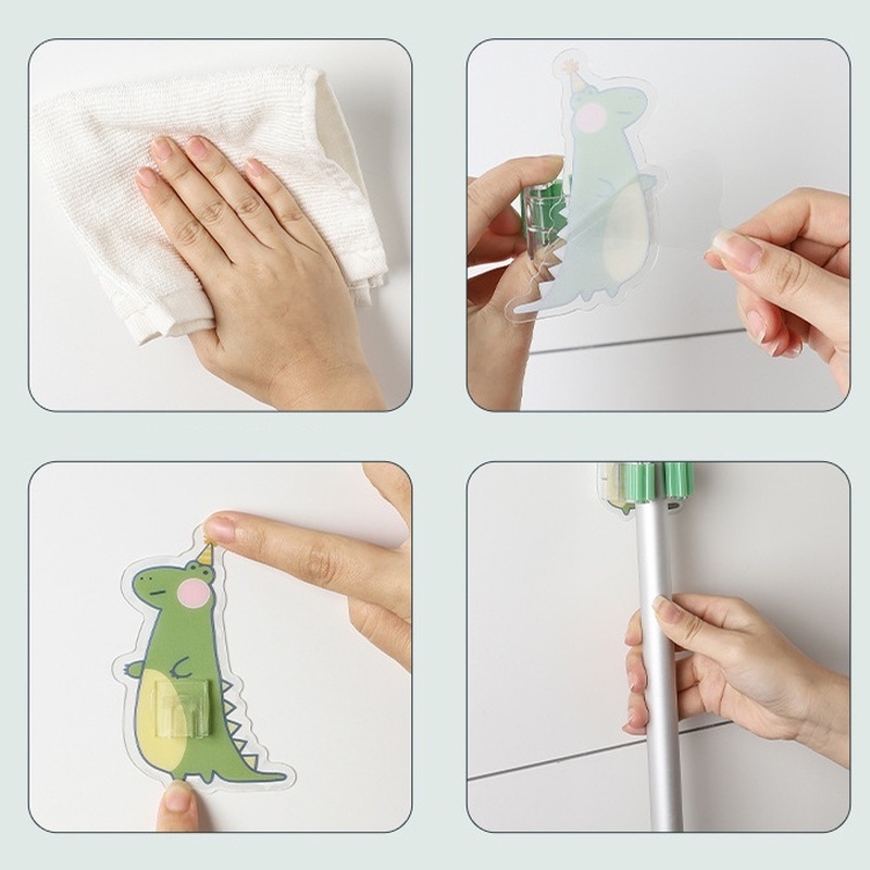 Móc Treo Cây Lau Nhà Gắn Tường Bằng Nhựa Họa Tiết Hoạt Hình