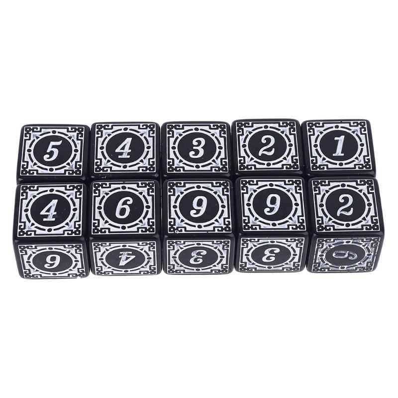 Set 10 viên xúc xắc đa diện 6 mặt WMMB D6