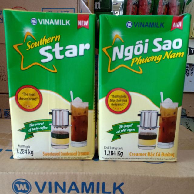 Sữa đặc ngôi sao phương nam hộp giấy 1284gr và 380gr